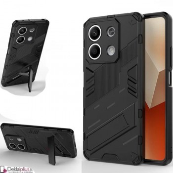 Smūgiams atsparus dėklas su kojele - juodas (Xiaomi Redmi Note 13 Pro 5G/Poco X6 5G)